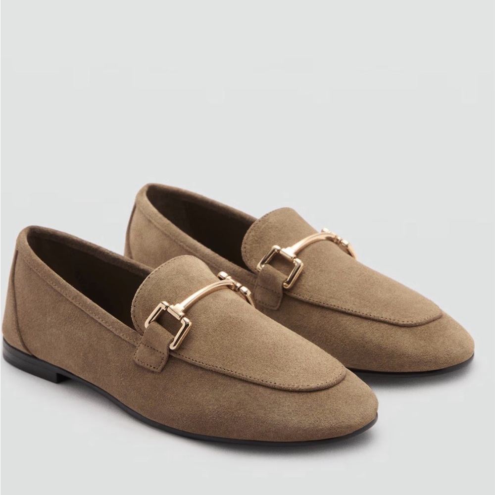 Mango Tan Suede Loafers